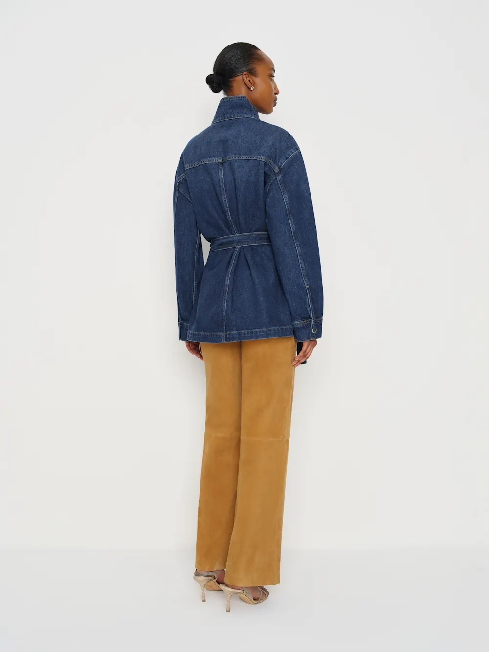 Reformation Drina Belted Dark Blue Denim Jacket - Women's - Picture 4 of 7